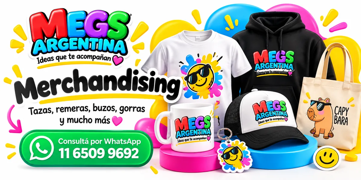 Merchandising Megs Argentina: tazas, remeras, buzos, gorras y mucho más